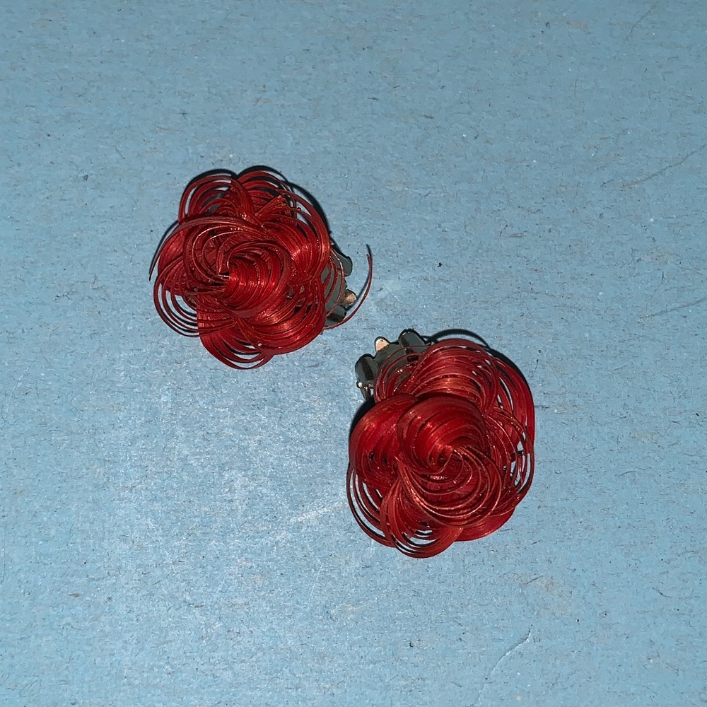 Red Rose Earrings